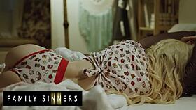 family sinners - hot blondie is sad after her boyfriend leaves her & decides to get over him by fucking her friend