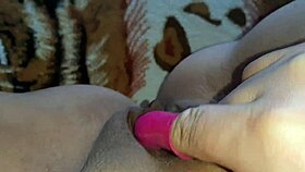 The sex toy is much better than a tongue for amateurs masturbation