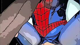 Spider woman pawg rides big black cock intensely in cowgirl position