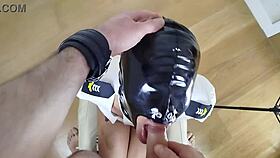 Masked wife punished with deepthroat facefucking