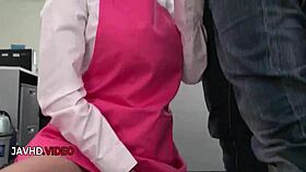 Asian Office Lady Delivers Hardcore Blowjob for Creampie