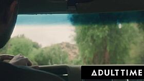 Big titty slut gets pounded roughly in parking lot while her cuck husband watches.