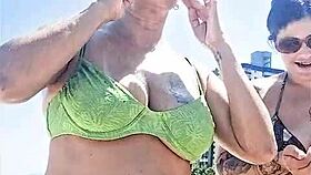 Me and my slutty friend getting wild on the beach for everyone to see 😏🌊