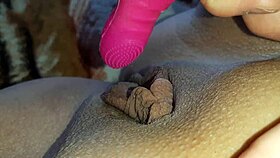 The sex toy is much better than a tongue for amateurs masturbation