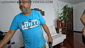 Michelly Beatriz gives blowjob in pregnant lingerie backstage