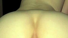Detailed View of Amateur Milf's Ass Riding in Reverse Cowgirl Creampie