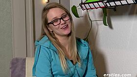 Holly dares to masturbate in the hallway as an exhibitionist