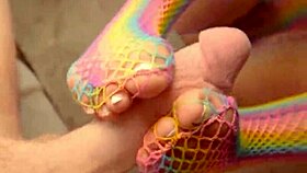 sexy babe gives footjob while playing with her pussy - amateur vanillaandcaramel