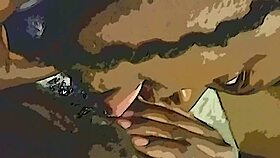 Dildo Tongue Tag Team With Wet Pussy