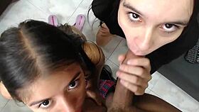 Girlfriend Insists On Double Blowjob Fun