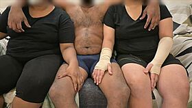 threesome handjob with friend in group setting