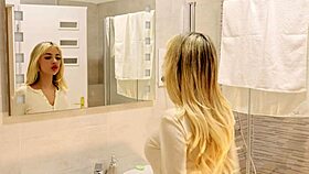 Hot tight shaved pussy big tits girl comes for casting turns into a porn shooting for pantyhose academy