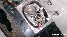 is this desi wife getting hot and rough in kitchen while cooking?