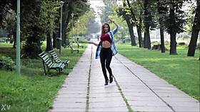 sexy girl dancing in street, come dance with aarina park 😘