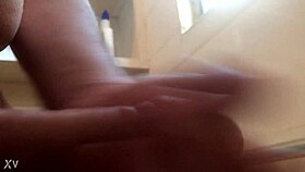 Amateur male dominates with huge cock during masturbation session