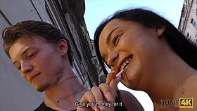 erica black, skinny babe, turns slut for cash in outdoor pickup