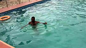 After the pool fun, I fucked the fat bitch to cumshot