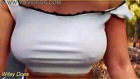 Amazing Milf Flashing Her Tits On Public Bike Ride