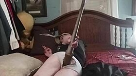 Anal dildo stretches ass with monster cock action