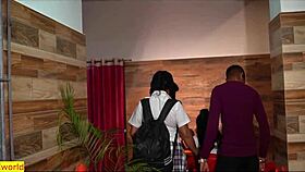 Curious Indian school girls swap boyfriends for an exciting room date filled with hot sex