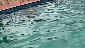 After the pool fun, I fucked the fat bitch to cumshot