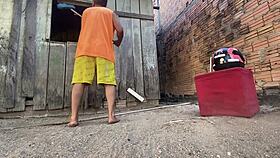 Outdoor Blowjob During Chores