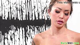 Look! Cutie asian slut sucks bbc and gives nuru massage!