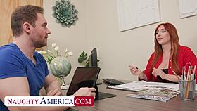 sexy redhead lauren phillips gets her pussy worked on by sons friend