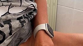 In the early morning, she gently caresses her small clit with fingers