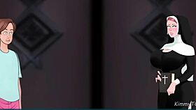 Nun fucked in confession booth by huge white cock at church 😈