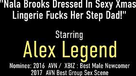 Horny holidays young redhead fucks older man