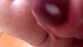 Amateur male dominates with huge cock during masturbation session