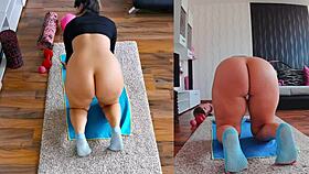 Hot And Sweaty Dual Cam Naked Yoga Click To Witness The Steamy Action 😈