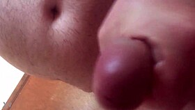 Amateur male dominates with huge cock during masturbation session