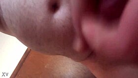 Amateur male dominates with huge cock during masturbation session