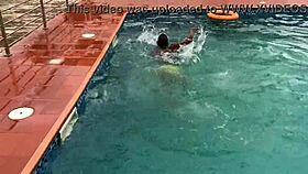 After the pool fun, I fucked the fat bitch to cumshot