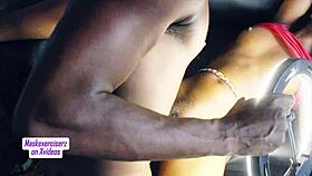 Curvy black amateur drains monster cock dry in sloppy missionary fuck