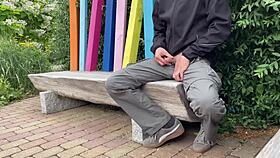 you crave it in your big ass, but settle for a teasing handjob outdoors