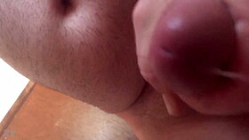 Amateur male dominates with huge cock during masturbation session