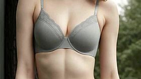 ai girls model slutty lingerie and panties while barefoot