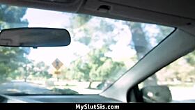 skinny young girl gives blowjob to guy in the car, then they fuck hard in various positions - myslutsis