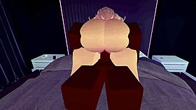 Blonde bitch rides big black cock hard