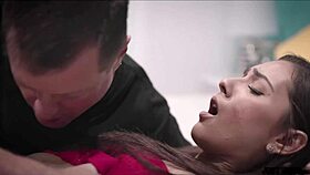 An old man with a monster cock takes a young virgin's virginity in hardcore sex.