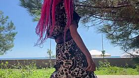 we film crazy vacation with hard spanking outdoors