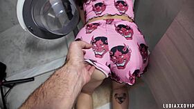 Stuck Housewife Begs For Intense Laundry Room Fuck