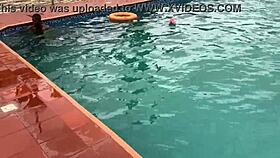 After the pool fun, I fucked the fat bitch to cumshot