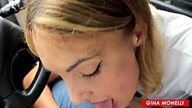 Fit Girl Sucks Stranger's Cock In Car - Risky Public Blowjob