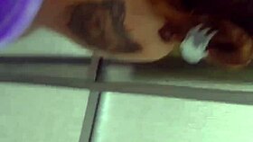 Exhibitionist flashing after shower leads to intense anal fucking