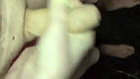 Masturbating outside at night