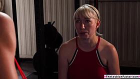 fitness instructor fingering busty babe